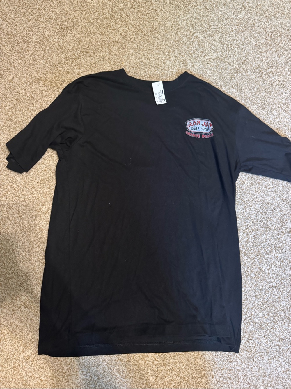 Ron Jon Black Short Sleeve Tee with Small Chest Logo